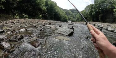 神流川の渓流釣り：鮎の水中映像を撮るための渓流釣り
